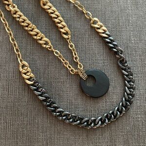 Vintage Kenneth Cole Necklace Two-Strand Chain Necklace